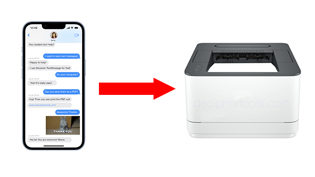 Two methods to save and print iPhone text messages
