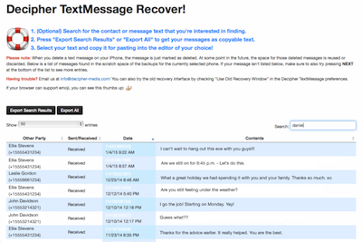 Recover deleted text messages with Decipher TextMessage.