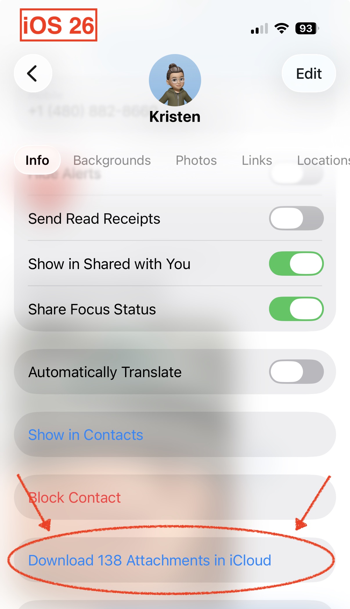 Tap Download under the number of images in iCloud listed underneath all of the images and other attachments.